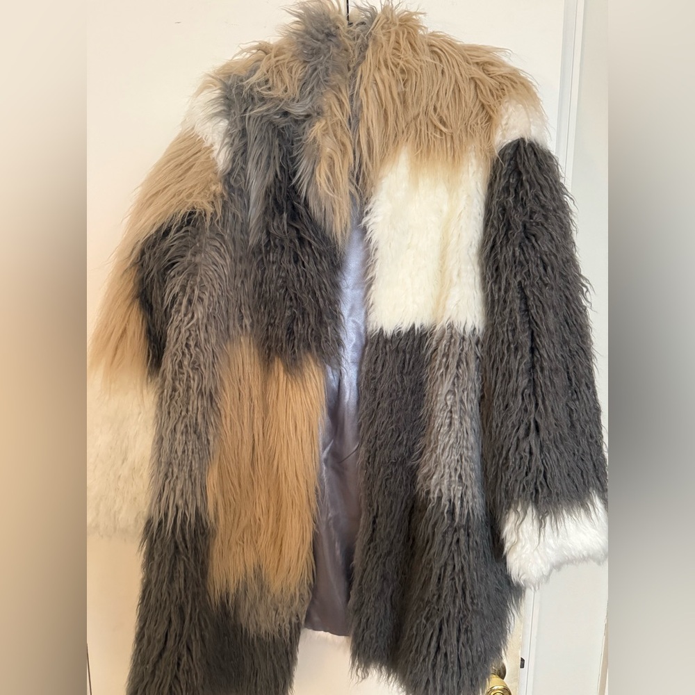 Donna Salyers Fabulous Furs Multicolor Faux Fur Coat